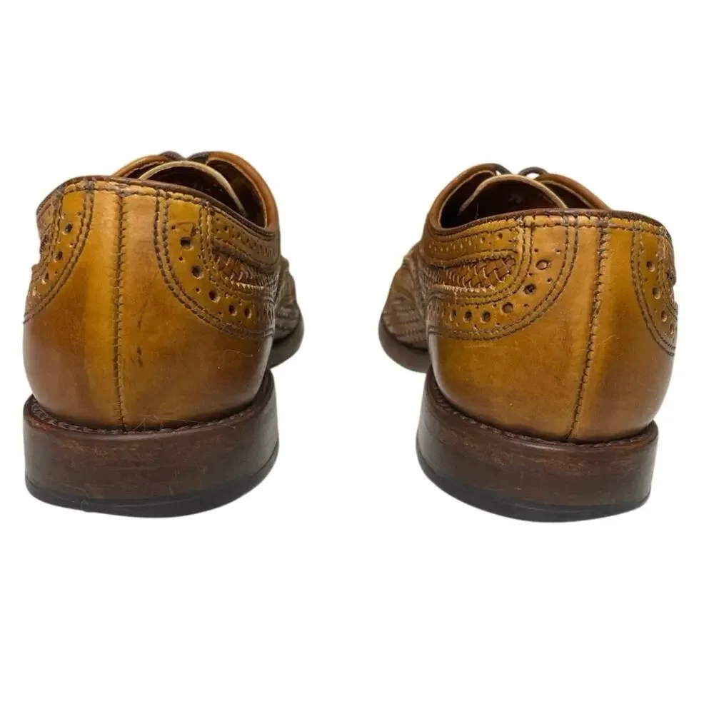 EUC - Allen Edmonds Strand Cap‑Toe Woven Walnut Leather Oxford